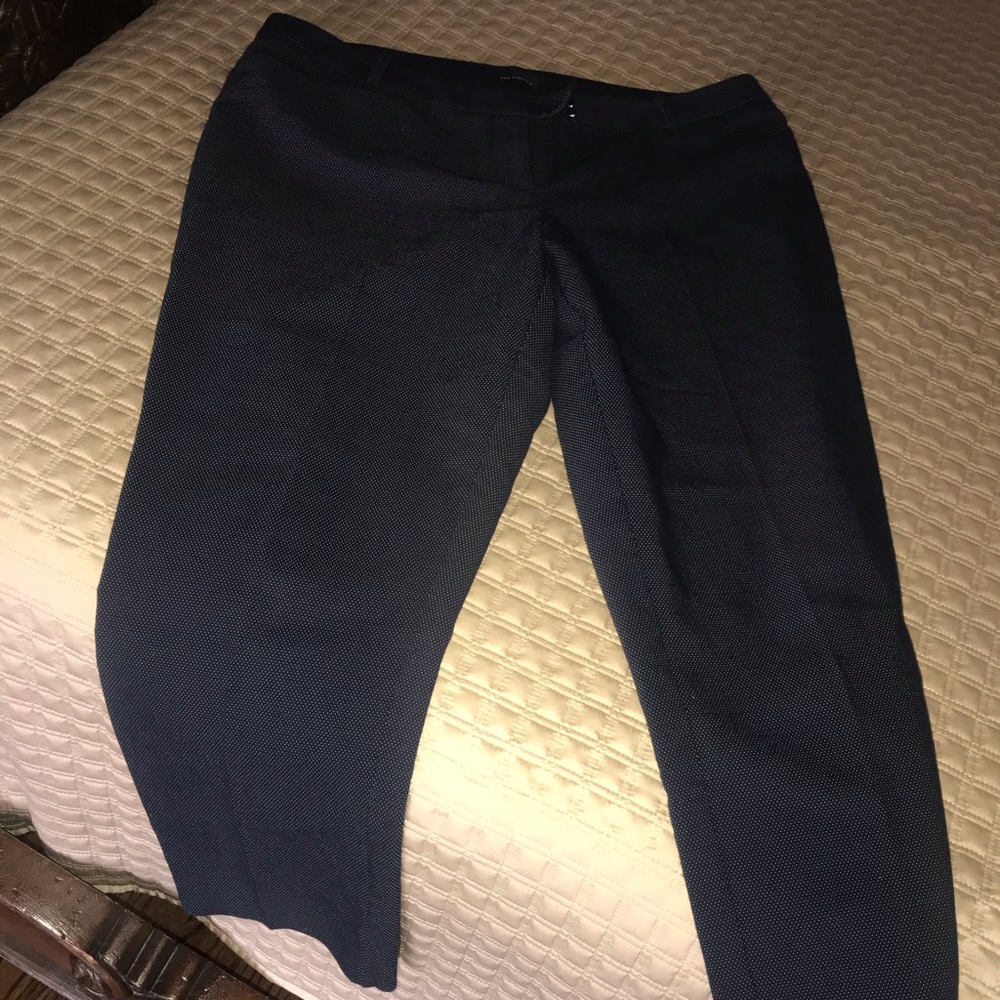 Navy tiny dot Slacks - Picture 2 of 3